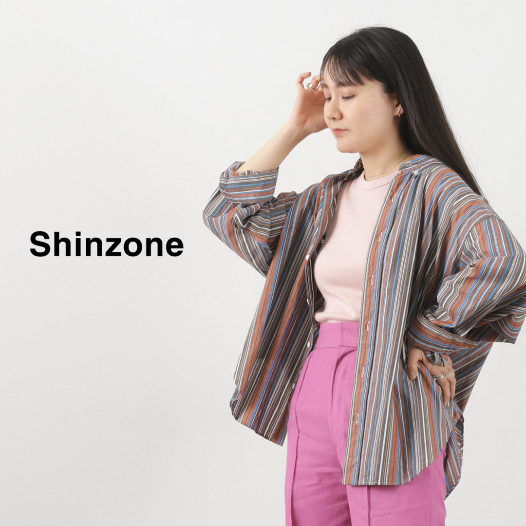 【50%OFF】SHINZONE(シンゾーン) マルチストライプ ダディーシャツ 23MMSBL08