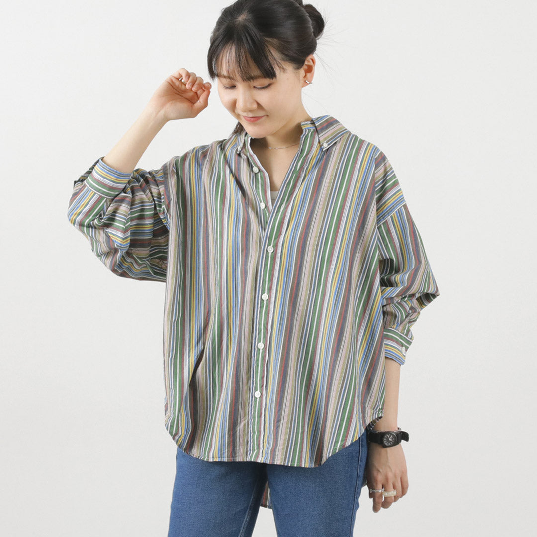 【50%OFF】SHINZONE(シンゾーン) マルチストライプ ダディーシャツ 23MMSBL08