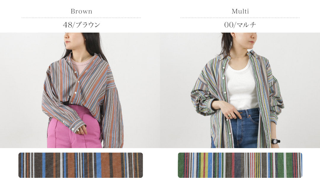 【50%OFF】SHINZONE(シンゾーン) マルチストライプ ダディーシャツ 23MMSBL08