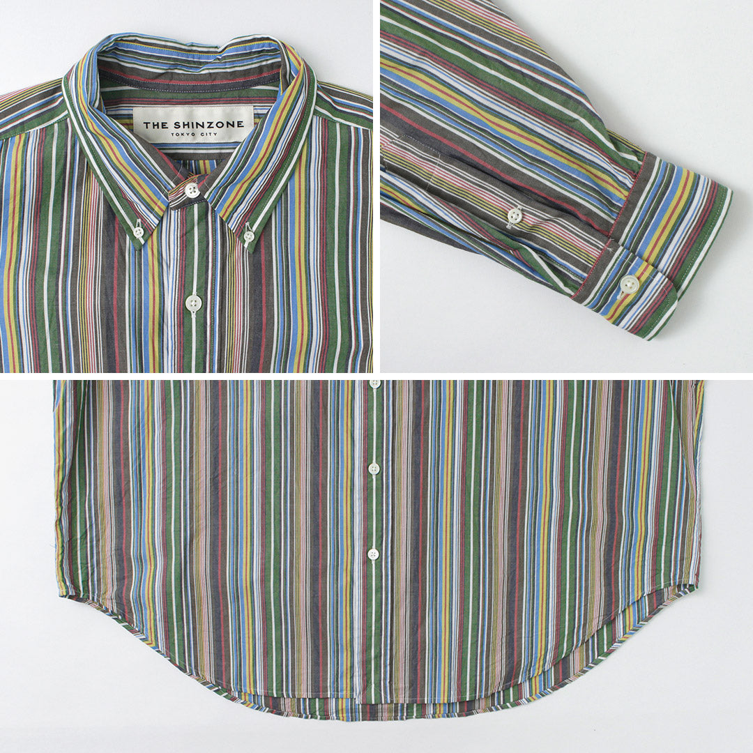 【50%OFF】SHINZONE(シンゾーン) マルチストライプ ダディーシャツ 23MMSBL08