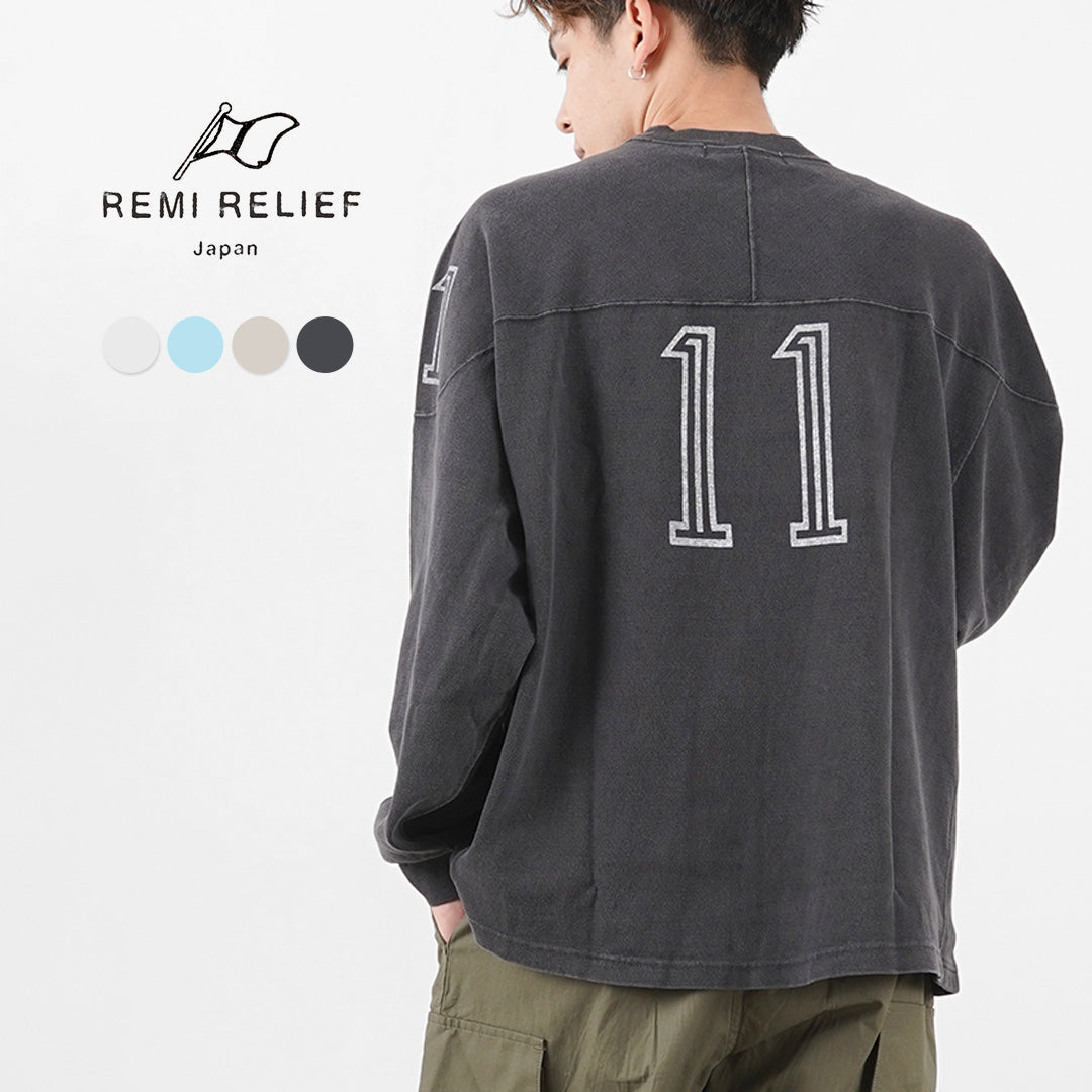 【50%OFF】REMI RELIEF(レミレリーフ) 天竺フットボールロンT