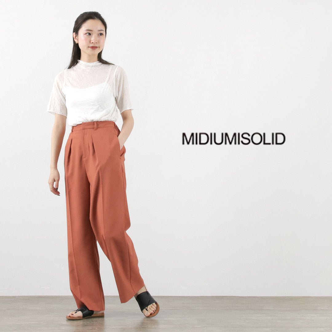 【50%OFF】MIDIUMISOLID(ミディウミソリッド) センタープレス ストレートパンツ