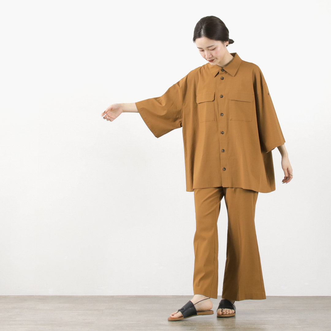 【50%OFF】MIDIUMISOLID(ミディウミソリッド) センタープレス フレアパンツ