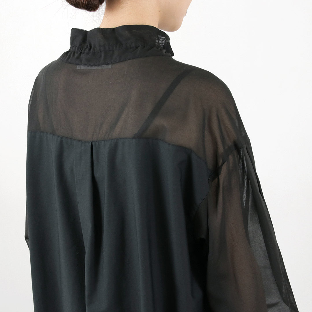【30%OFF】MIDIUMISOLID(ミディウミソリッド) シアースイッチング シャツワンピース