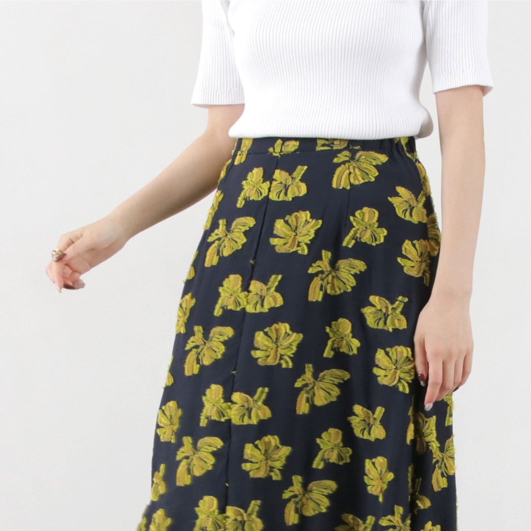 【50%OFF】MIDIUMISOLID(ミディウミソリッド) フラワー ジャガード スカート