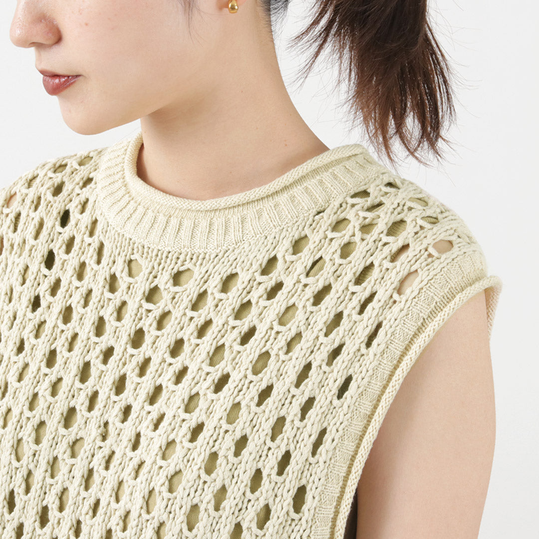 【30%OFF】MIDIUMISOLID(ミディウミソリッド) メッシュ ノースリーブワンピース
