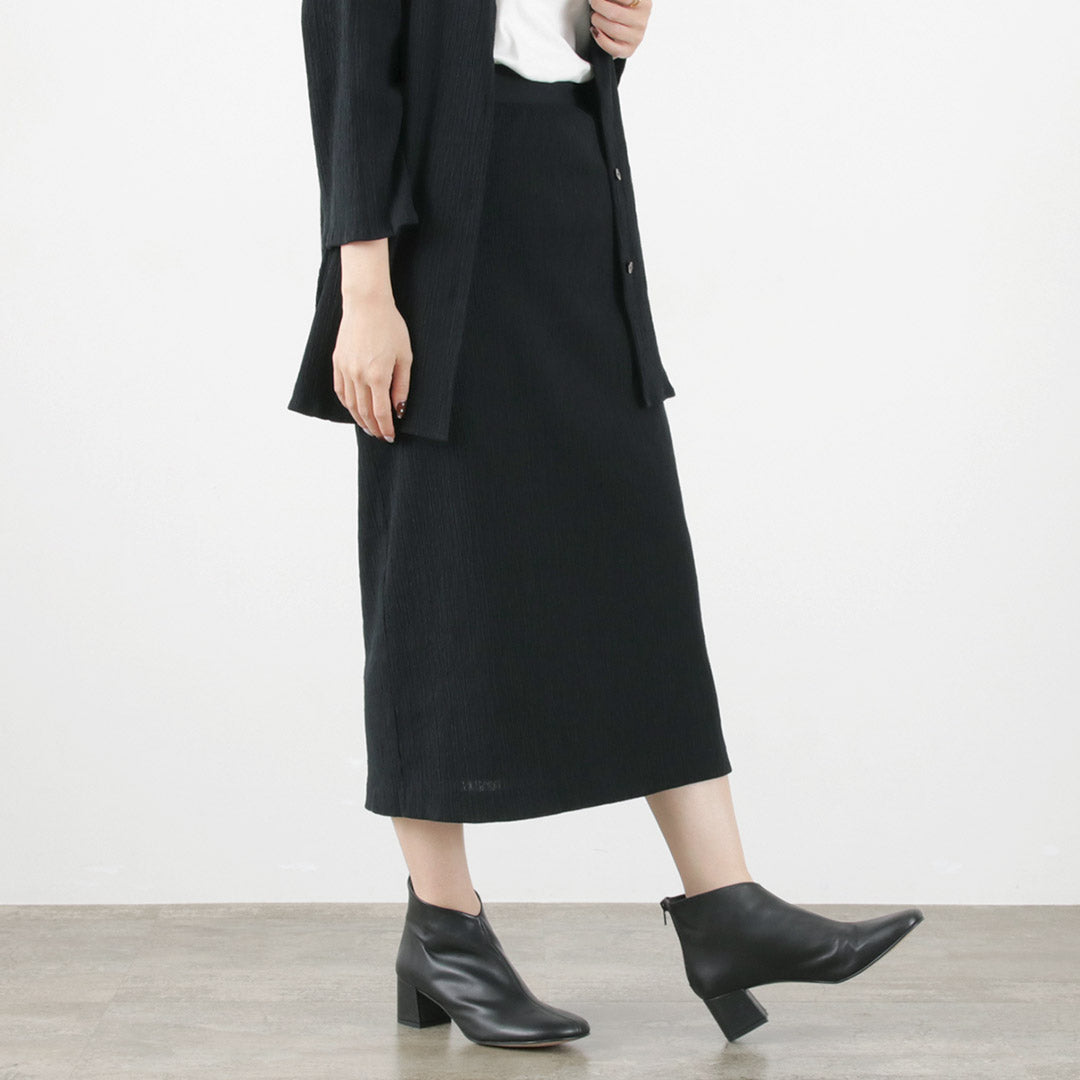 【50%OFF】MIDIUMISOLID(ミディウミソリッド) クレープ ペンシル スカート