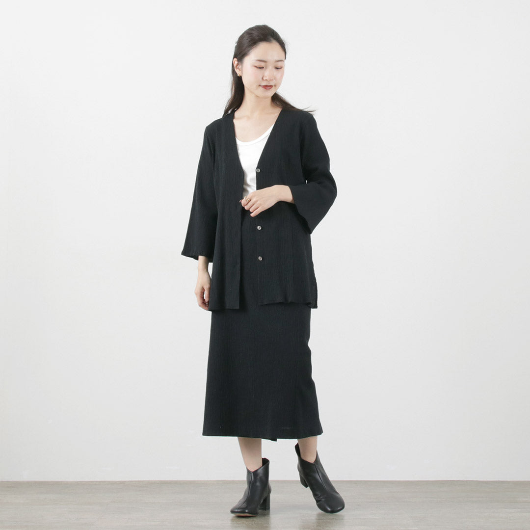 【50%OFF】MIDIUMISOLID(ミディウミソリッド) クレープ ペンシル スカート