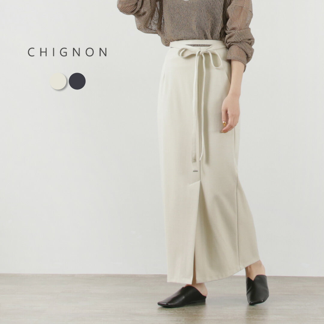 【50%OFF】CHIGNON(シニヨン) ナロー ベルト付き カットスカート