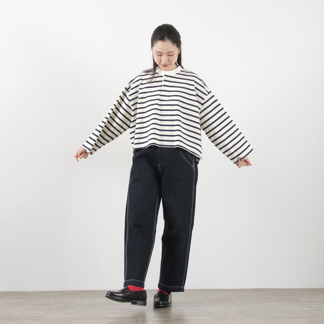 【30%OFF】mizuiro ind(ミズイロインド) BDショート ラグビーシャツ