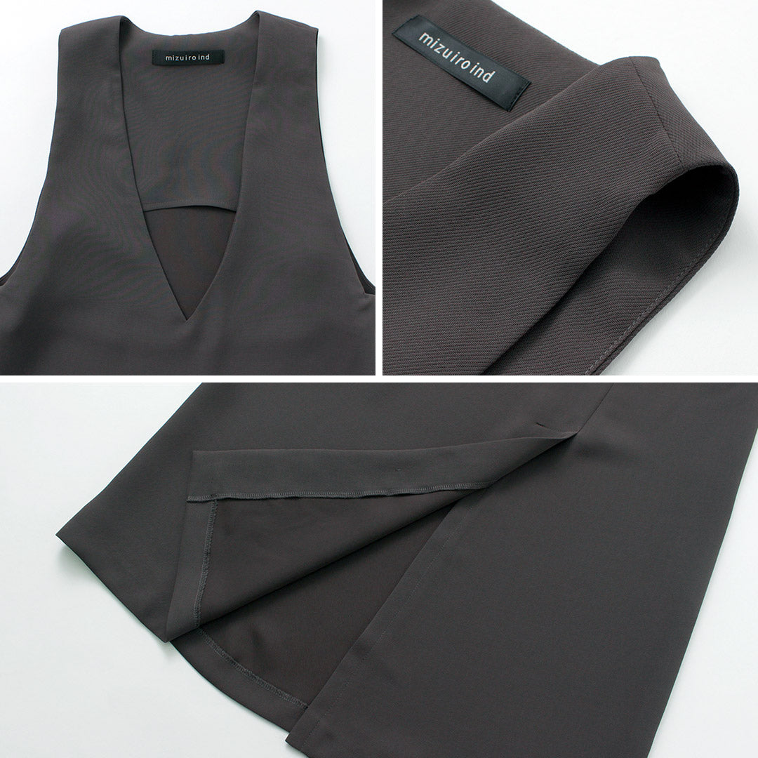 【30%OFF】mizuiro ind(ミズイロインド) ディープVネック ジャンパーSK
