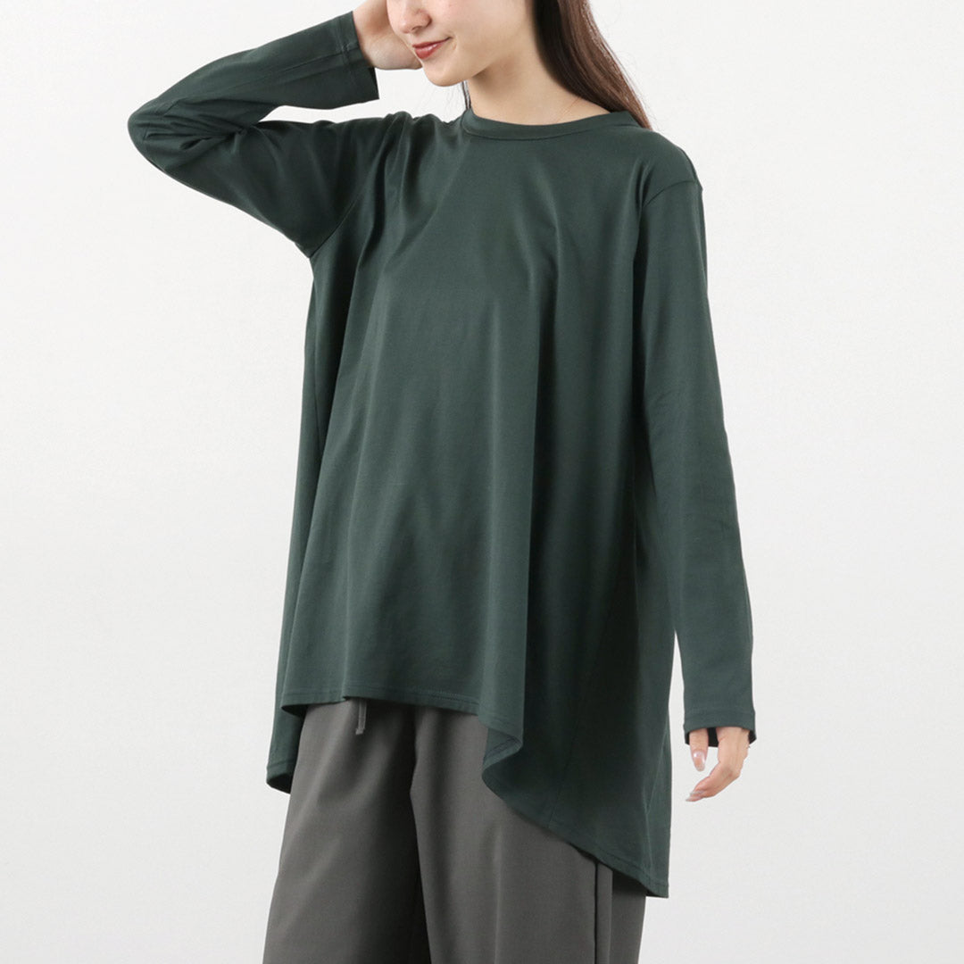 【30%OFF】mizuiro ind(ミズイロインド) クルーネック Aライン チュニックT