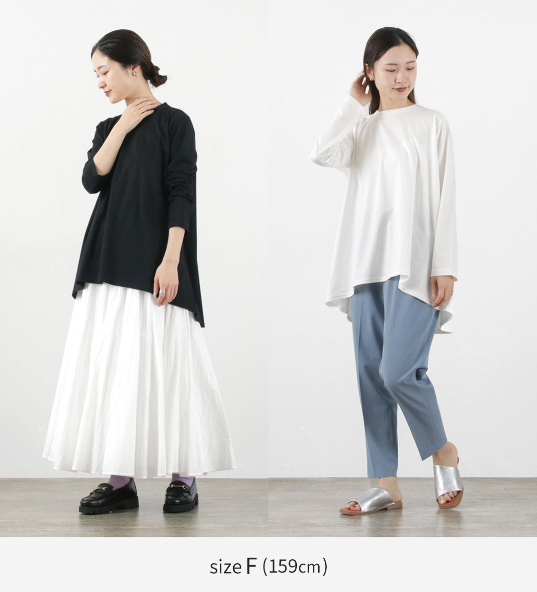 mizuiro ind(ミズイロインド) クルーネック Aライン チュニックT