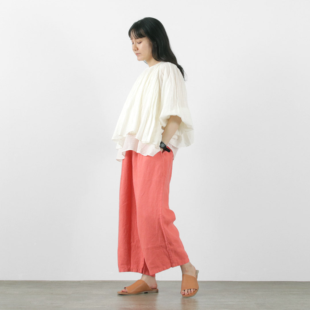 【50%OFF】LAITERIE(レイトリー) リユールリネン ワイドタックパンツ
