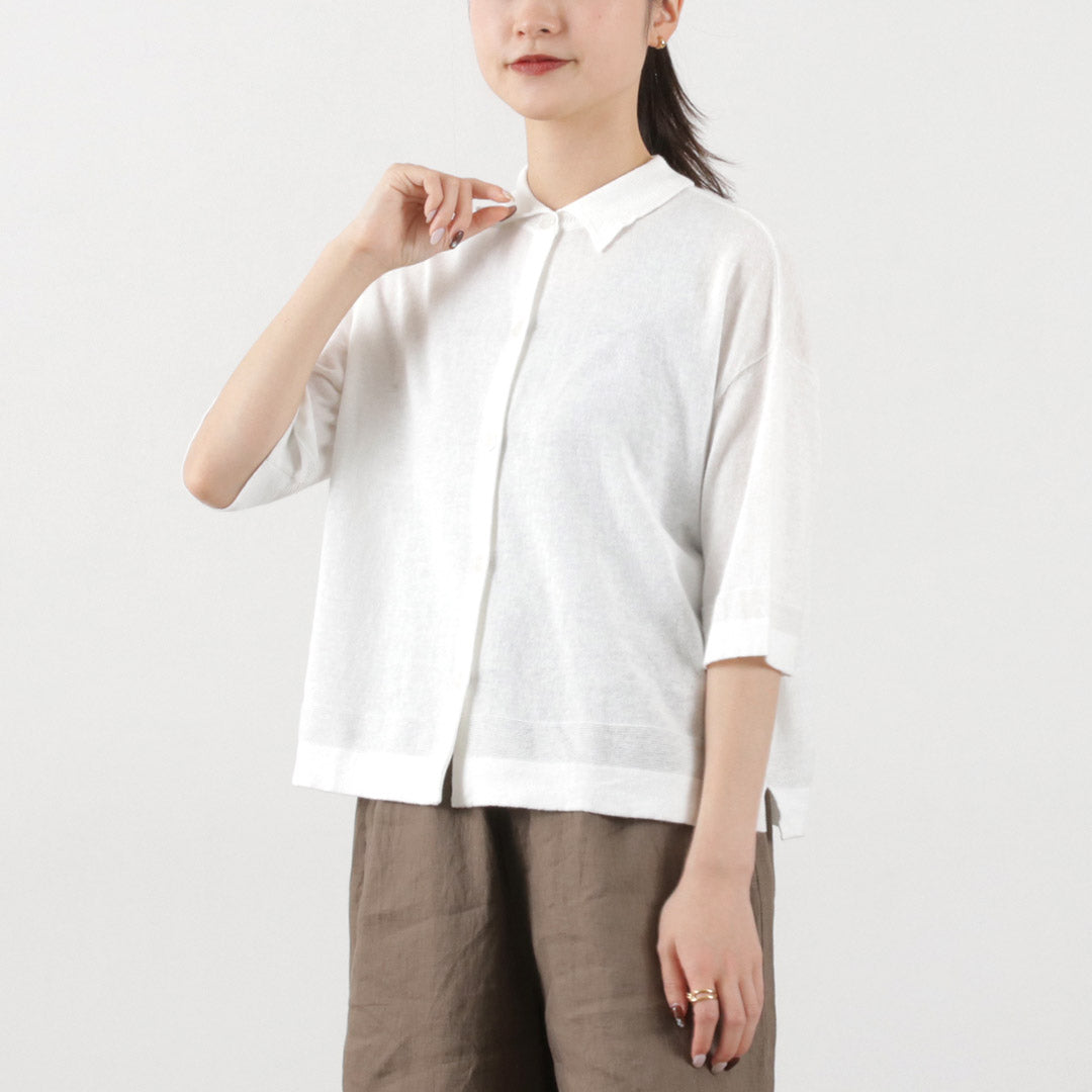 【50%OFF】MAO MADE(マオメイド) カラー別注 ポロ衿 ショート丈 カーディガン