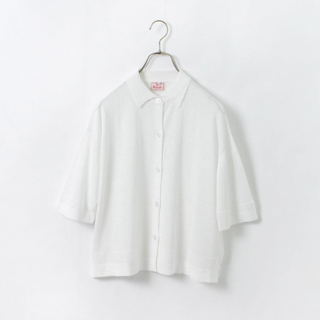 【50%OFF】MAO MADE(マオメイド) カラー別注 ポロ衿 ショート丈 カーディガン