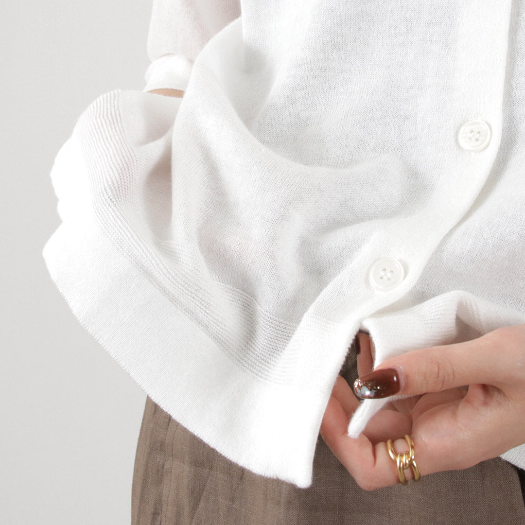 【50%OFF】MAO MADE(マオメイド) カラー別注 ポロ衿 ショート丈 カーディガン