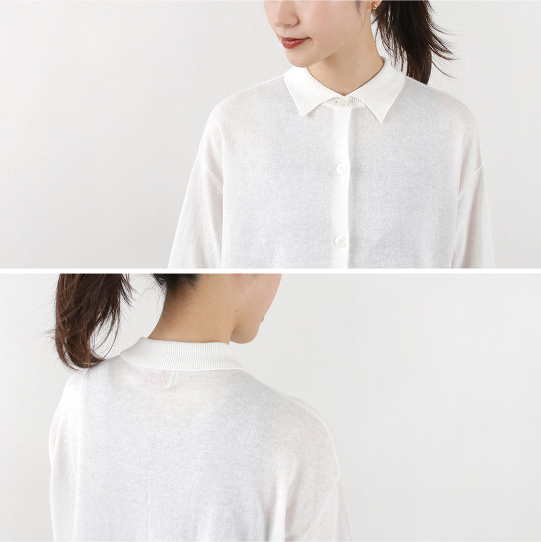 【50%OFF】MAO MADE(マオメイド) カラー別注 ポロ衿 ショート丈 カーディガン