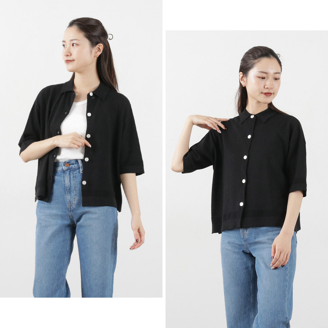 【50%OFF】MAO MADE(マオメイド) カラー別注 ポロ衿 ショート丈 カーディガン