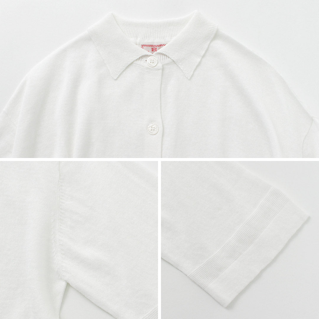 【50%OFF】MAO MADE(マオメイド) カラー別注 ポロ衿 ショート丈 カーディガン