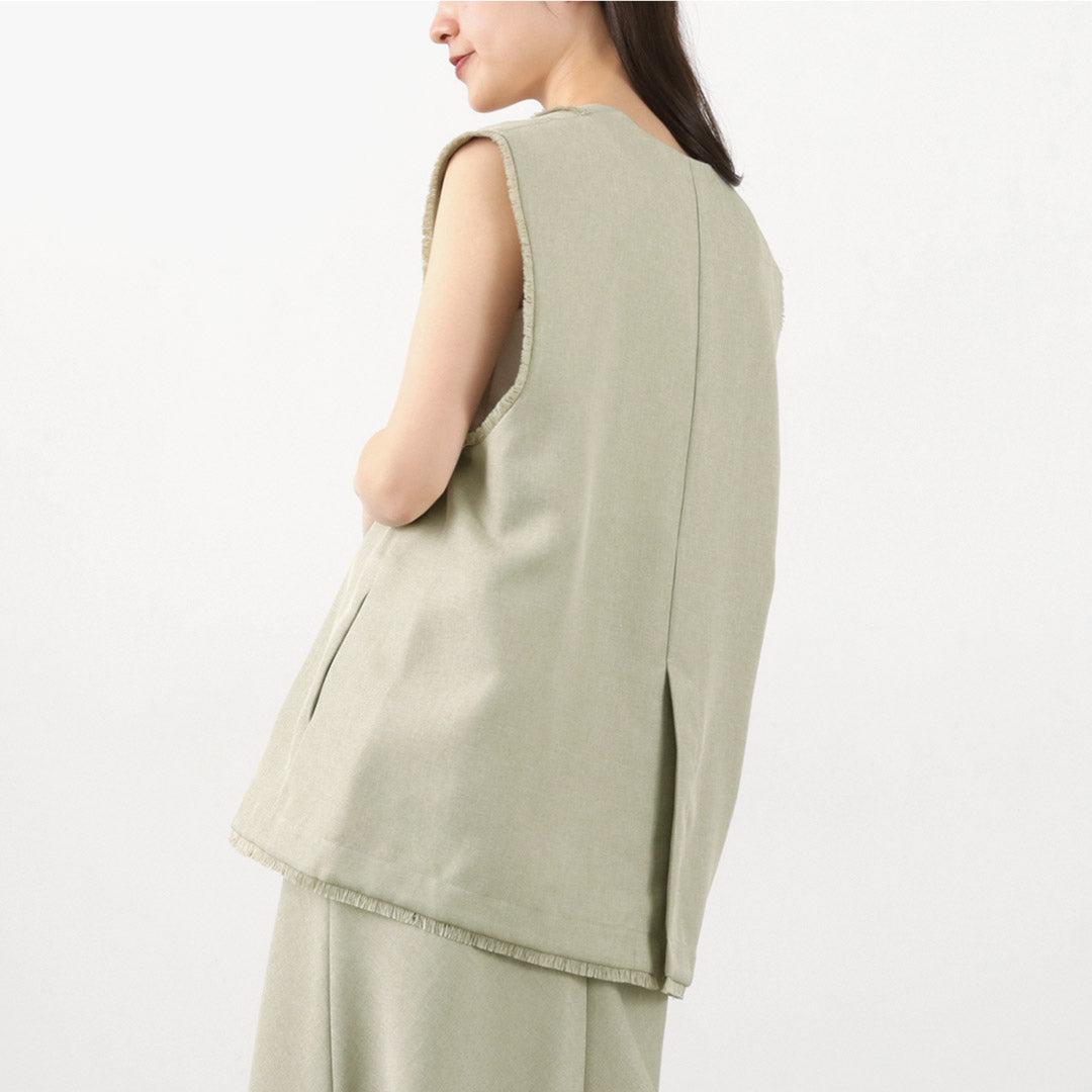 【50%OFF】CHIGNON(シニヨン) リネンライク フリンジ ベスト