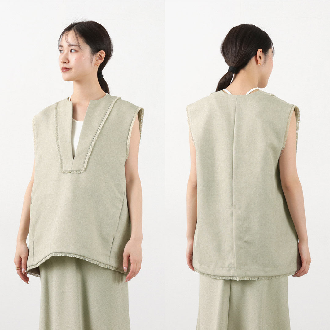 【50%OFF】CHIGNON(シニヨン) リネンライク フリンジ ベスト