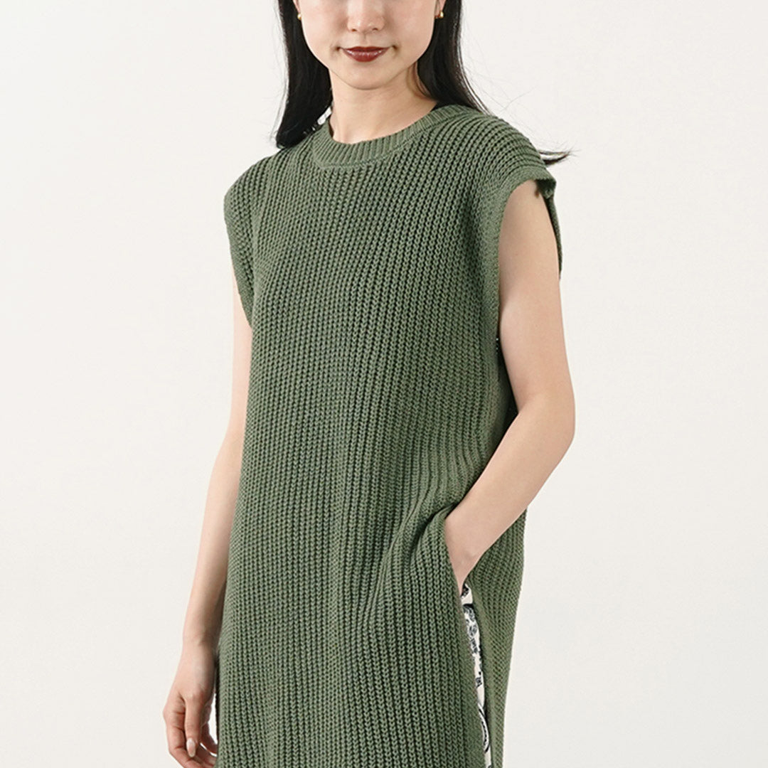 【50%OFF】CHIGNON(シニヨン) 畦編み フリンジ ロング ベスト