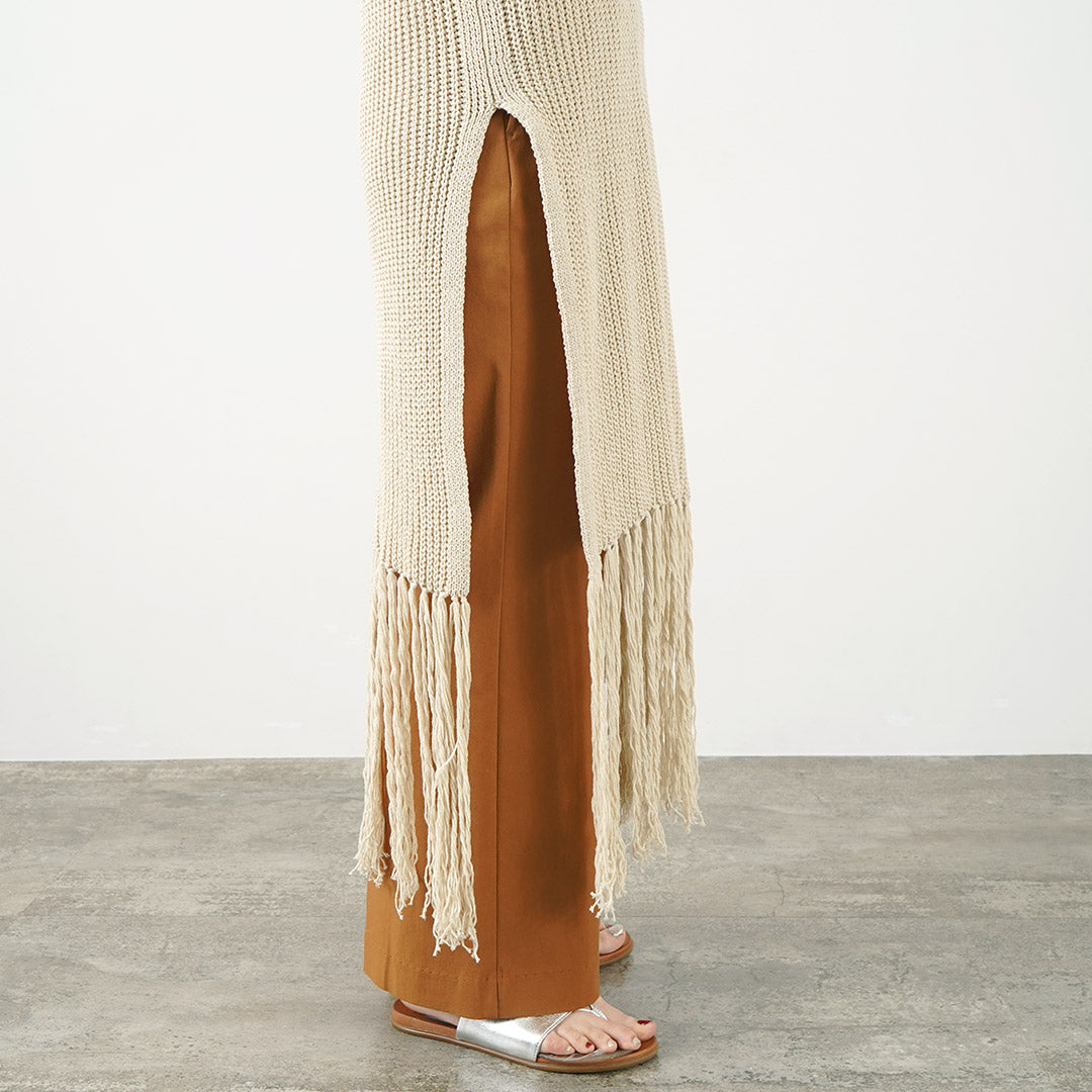 【50%OFF】CHIGNON(シニヨン) 畦編み フリンジ ロング ベスト