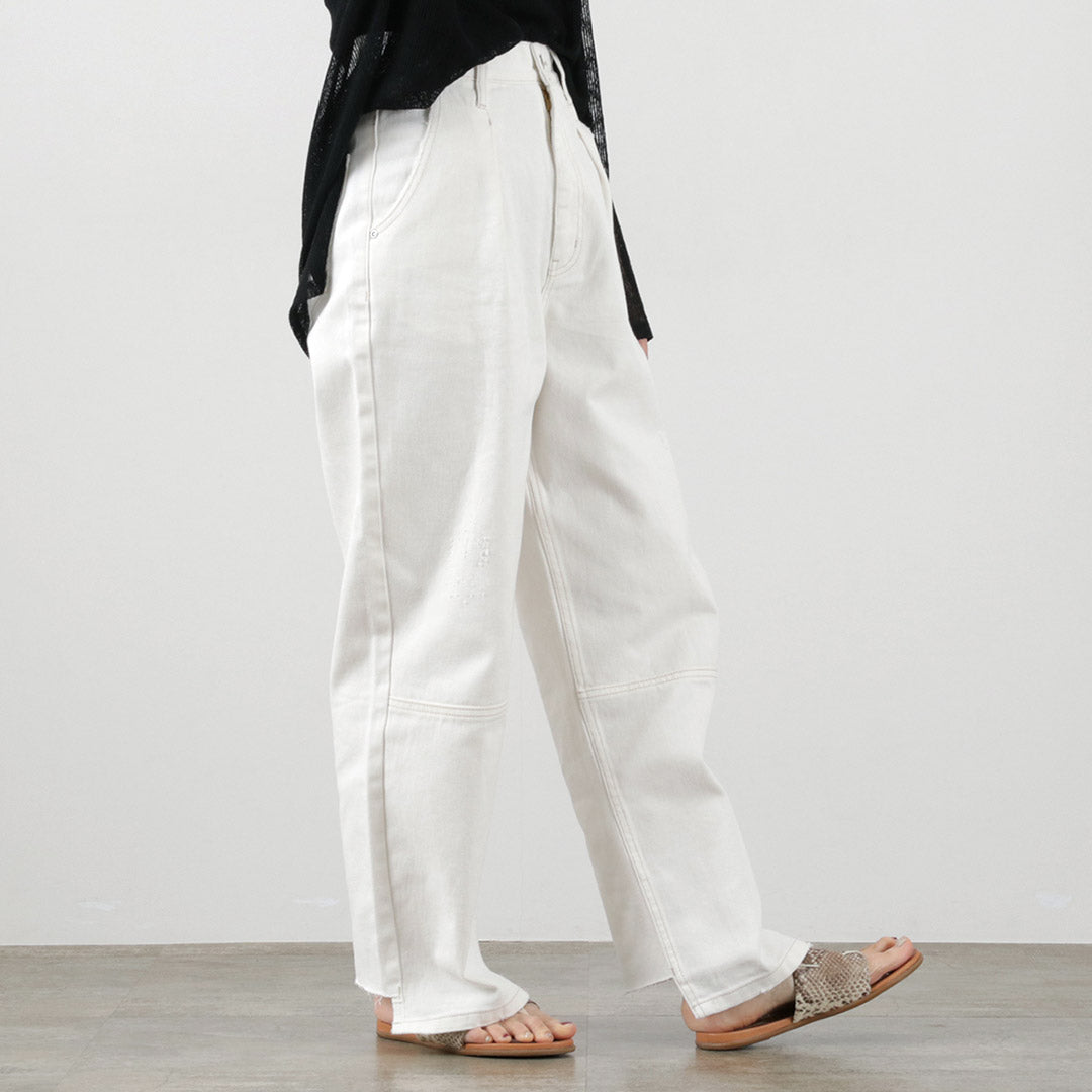 【20%OFF】YENN(イェン) ハイライズ タック ワイド パンツ ホワイト