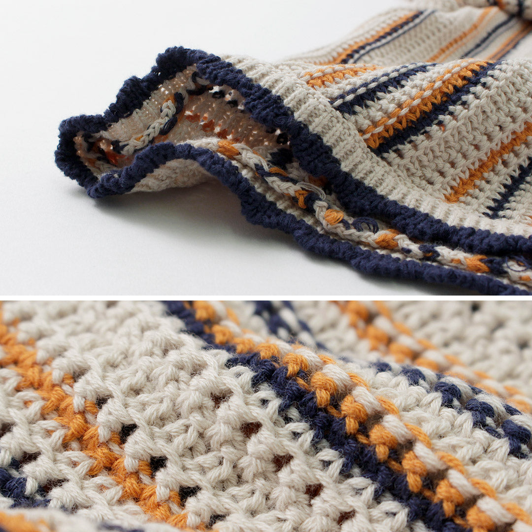 【50%OFF】JOHNBULL(ジョンブル) すかしストライプニットポロカーデ