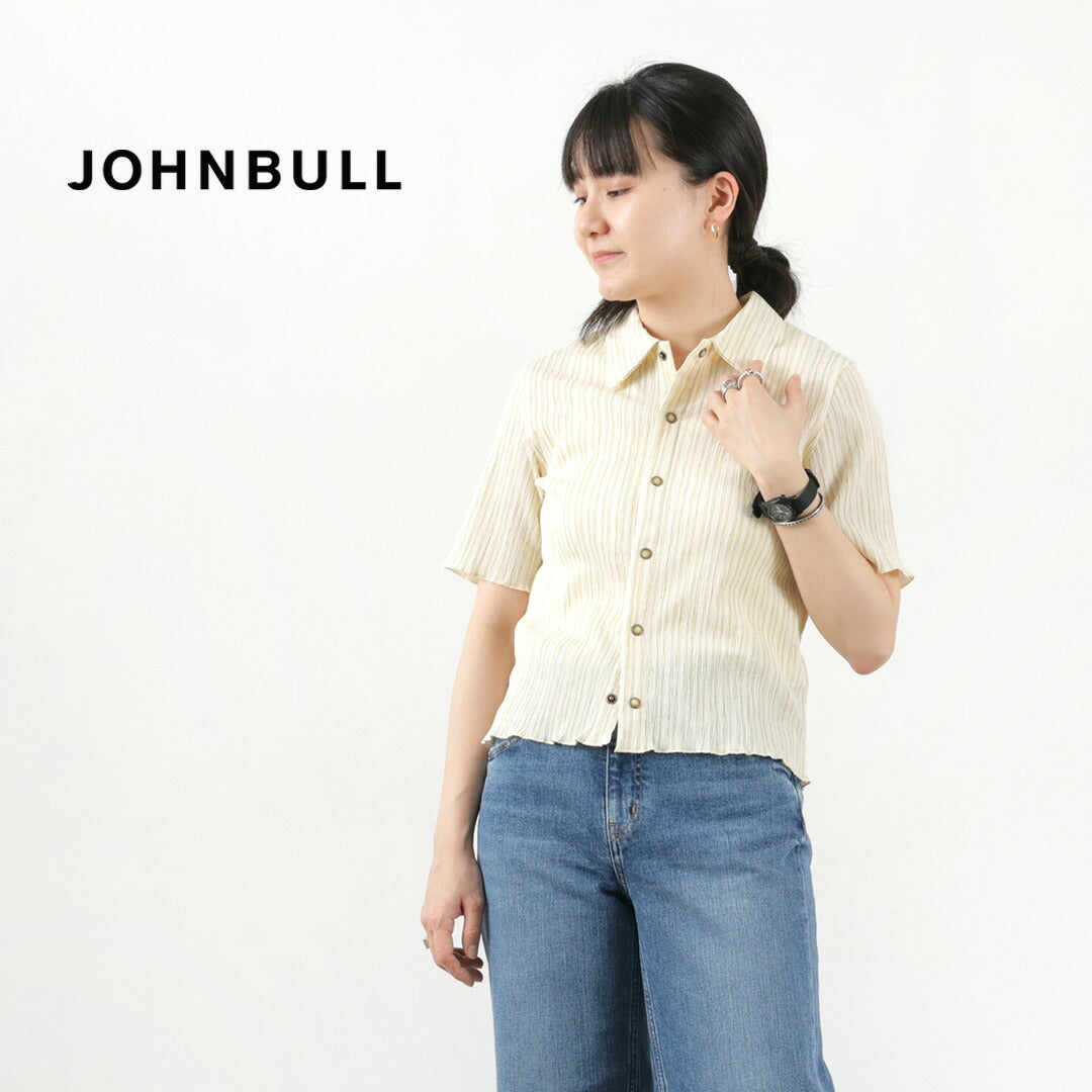 【30%OFF】JOHNBULL(ジョンブル) ニットクレープショートシャツ