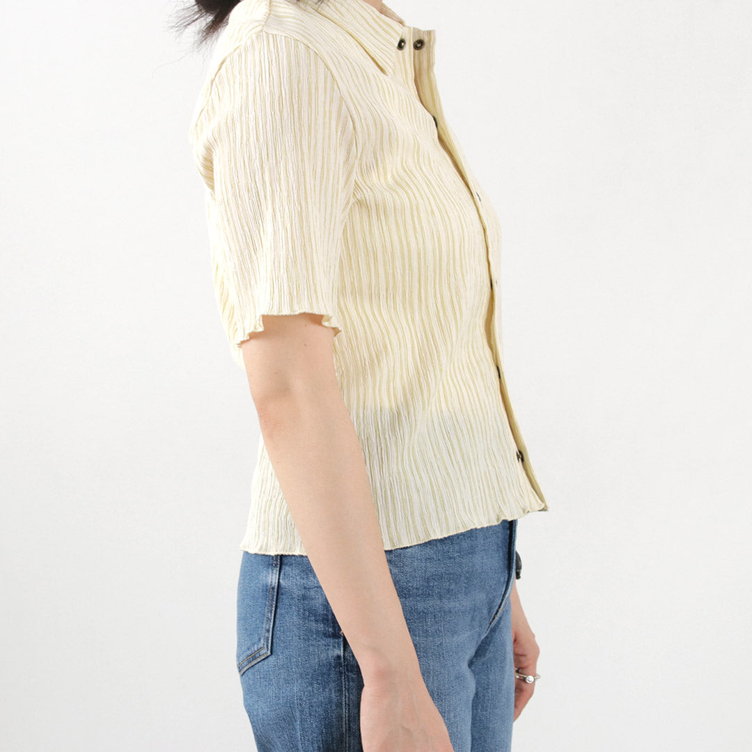 【30%OFF】JOHNBULL(ジョンブル) ニットクレープショートシャツ