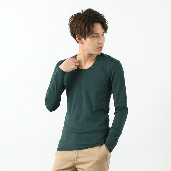 RE MADE IN TOKYO JAPAN(アールイー) カラー別注 パーフェクトインナー ロングスリーブ Uネック