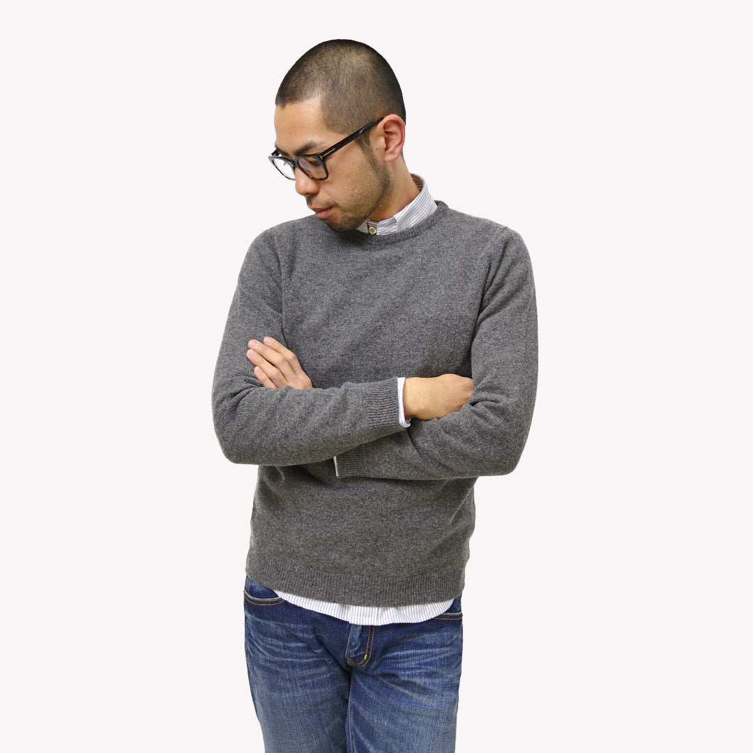 【20%OFF】WILLIAM LOCKIE(ウイリアムロッキー) ラムズウール クルーネック ニット