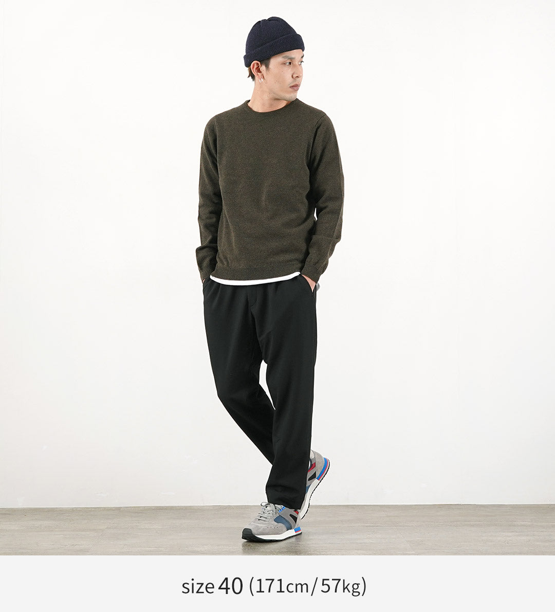 【20%OFF】WILLIAM LOCKIE(ウイリアムロッキー) ラムズウール クルーネック ニット