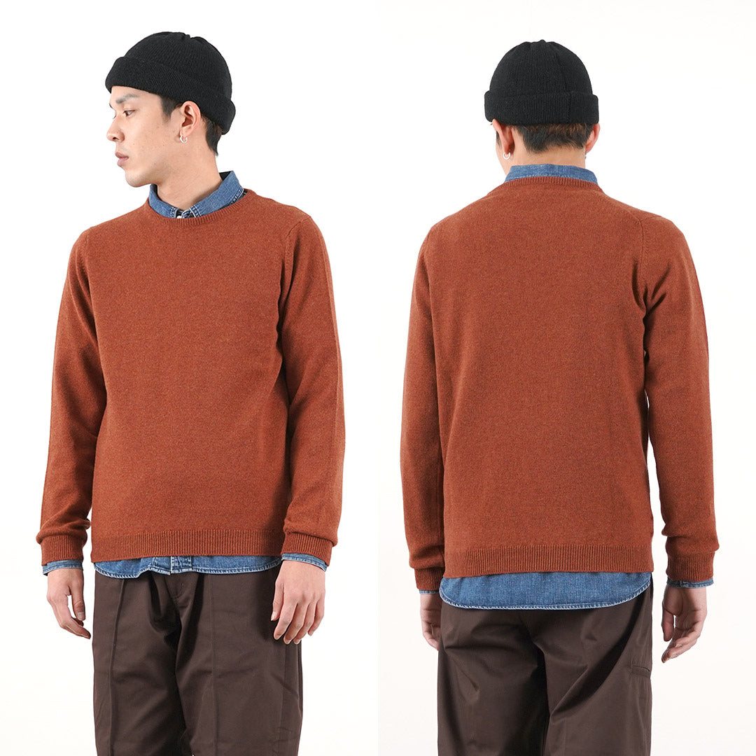 【20%OFF】WILLIAM LOCKIE(ウイリアムロッキー) ラムズウール クルーネック ニット