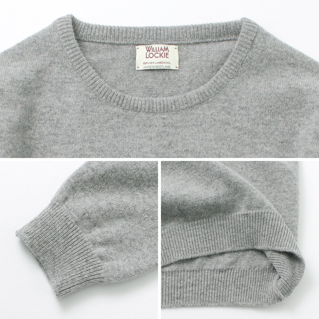 【20%OFF】WILLIAM LOCKIE(ウイリアムロッキー) ラムズウール クルーネック ニット
