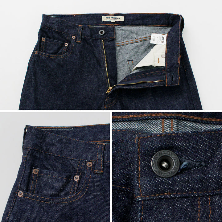 FOB FACTORY（FOBファクトリー） F1147 ワイドデニム5Pパンツ / ジーンズ メンズ 日本製 WIDE DENIM 5POCKET  – ROCOCO ONLINE STORE