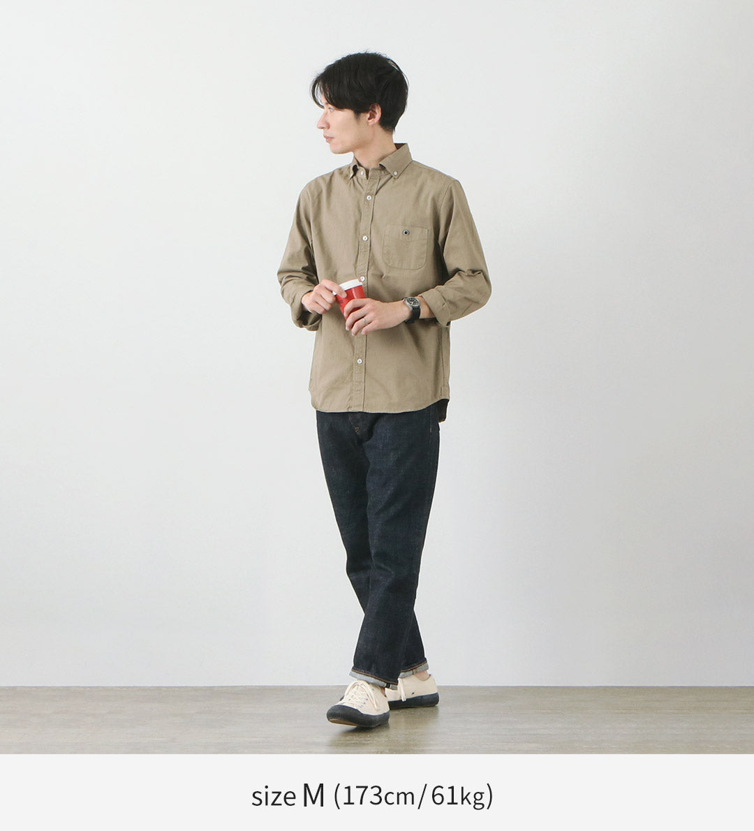 BARNS（バーンズ） カラー別注 オックス ロングスリーブ ボタンダウンシャツ / メンズ 長袖 無地 綿100 コットン 日本製 白 カジュアル OX REGULAR LS SHIRT