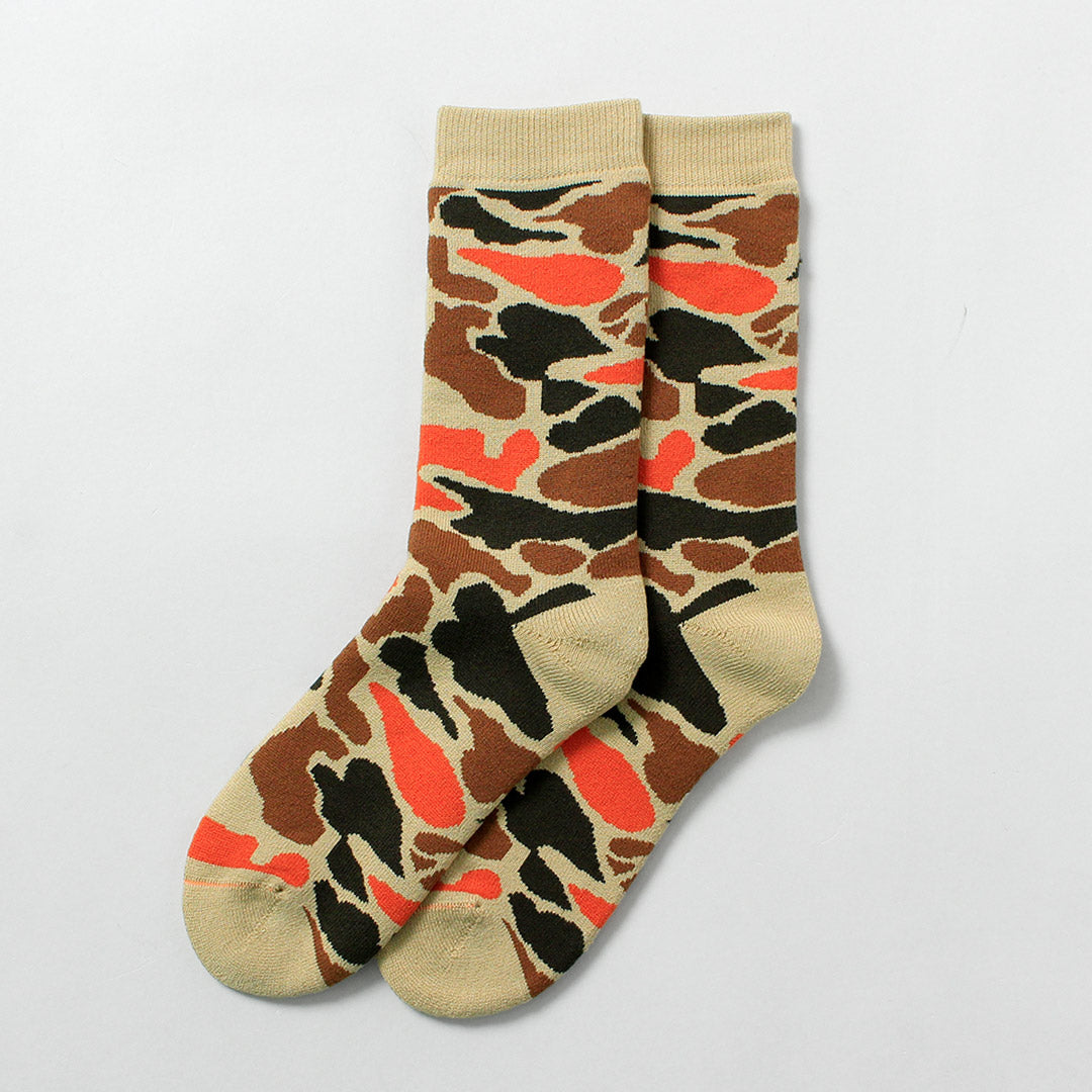 ROTOTO（ロトト） R1339 パイル カモ クルーソックス