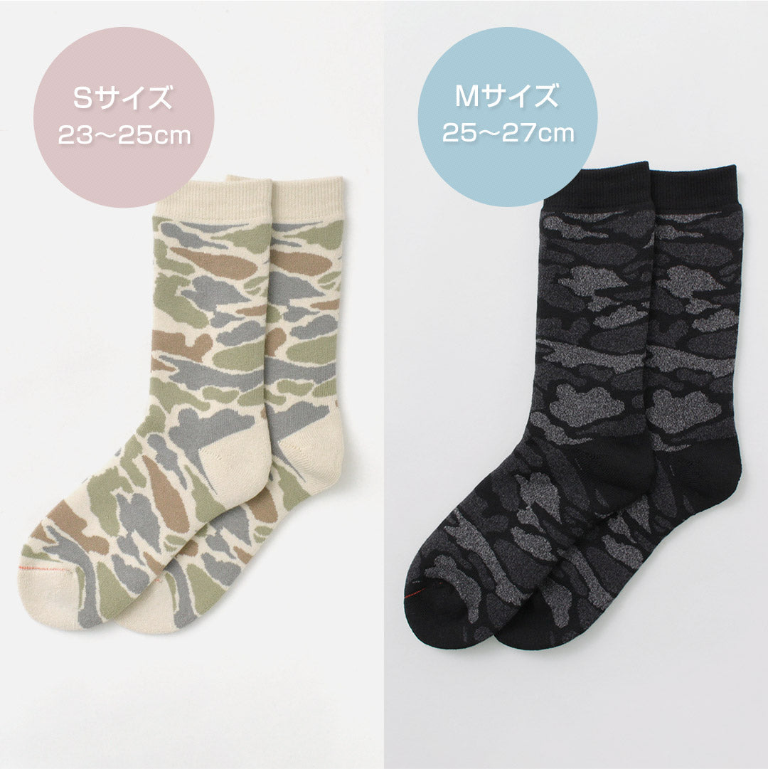ROTOTO（ロトト） R1339 パイル カモ クルーソックス