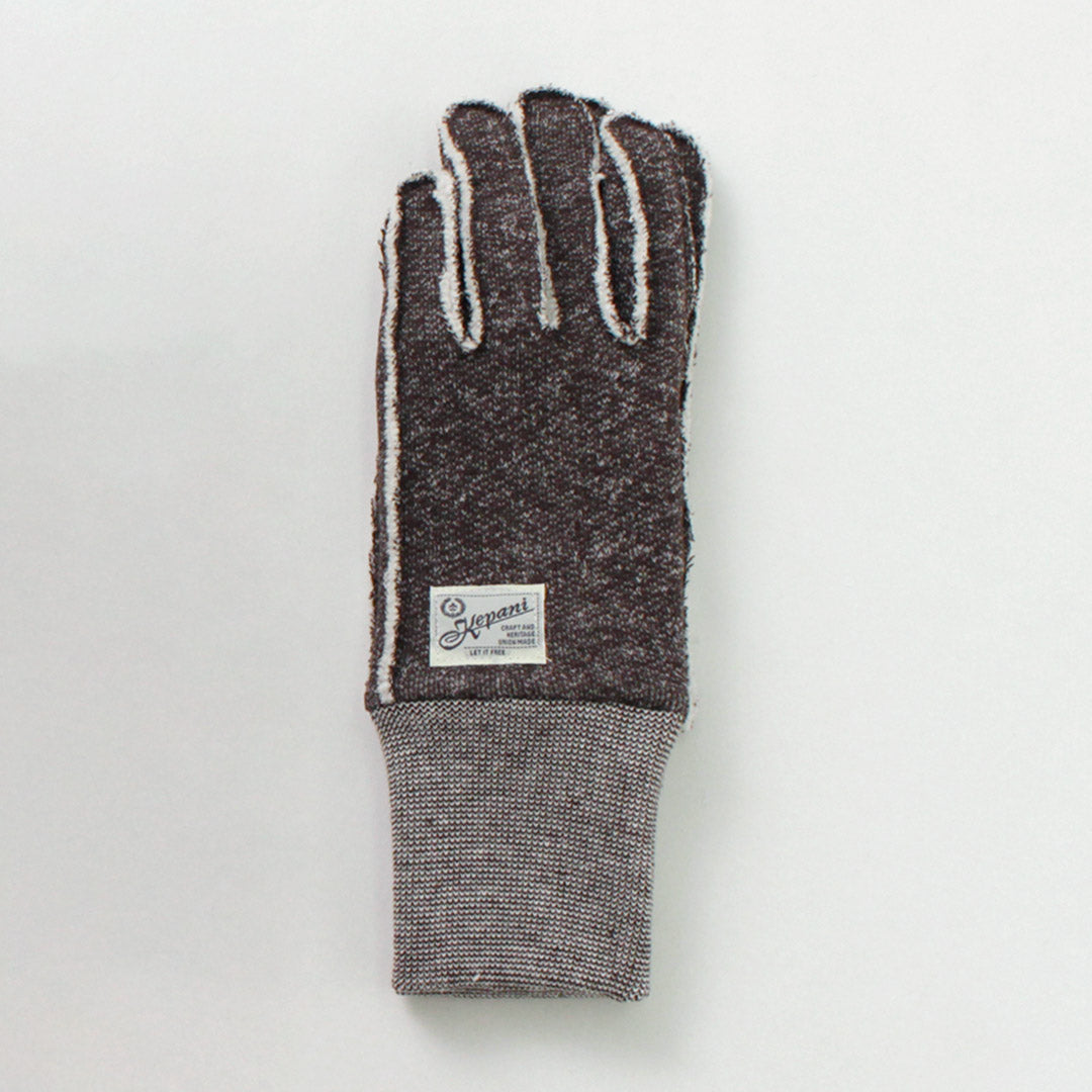 KEPANI（ケパニ） ラフィー裏起毛 スウェット グローブ / 手袋 スマホ対応刺繍 サワロ-2 メンズ レディース 日本製