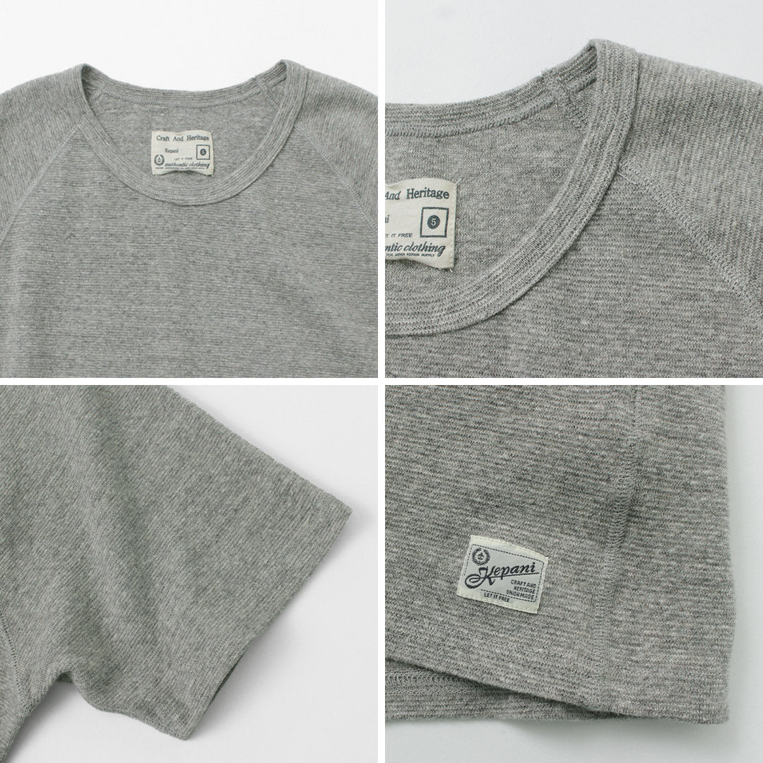 KEPANI（ケパニ） ラフィー スパンフライス半袖Tシャツ / 伸縮 綿 コットン メンズ 日本製 Short Sleeve T Raffy Stretch Fraise
