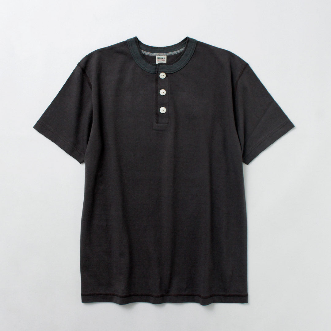 BARNS（バーンズ） 小寸編み ヘンリーネック 半袖 Tシャツ