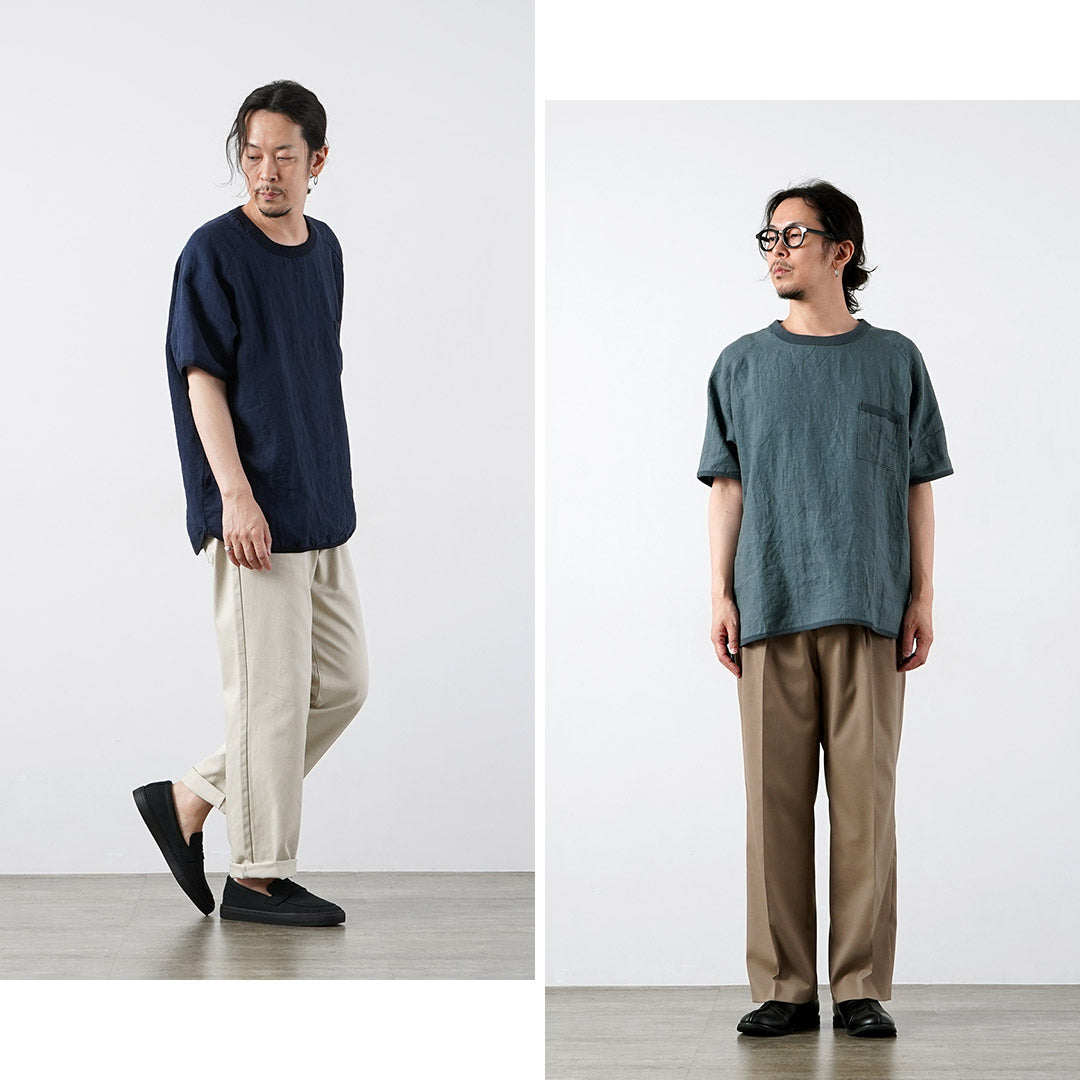 RE MADE IN TOKYO JAPAN（アールイー） フレンチリネンTシャツ 日本製