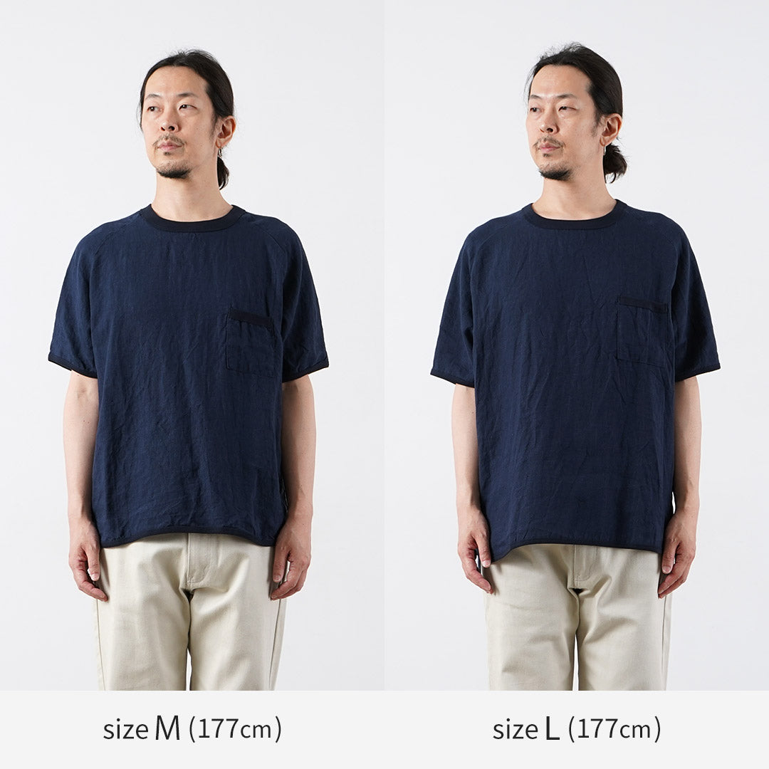 RE MADE IN TOKYO JAPAN（アールイー） フレンチリネンTシャツ 日本製