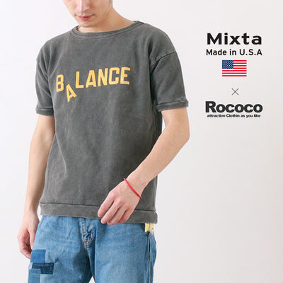 MIXTA（ミクスタ） 別注 ヴィンテージ 半袖 プリントスウェット（バランス） / 半袖 / 裏起毛 / メンズ / レディース / アメリカ製 / PRINT SWEAT S/S"BALANCE"