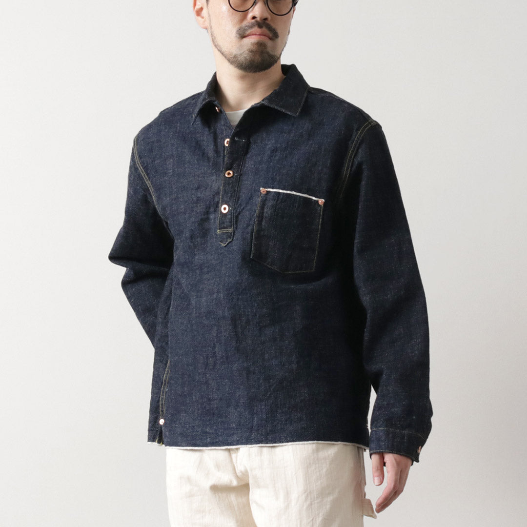 FOB FACTORY（FOBファクトリー） F2384 G3 デニム プルオーバー ジャケット / メンズ 日本製 DENIM PULL OVER JK