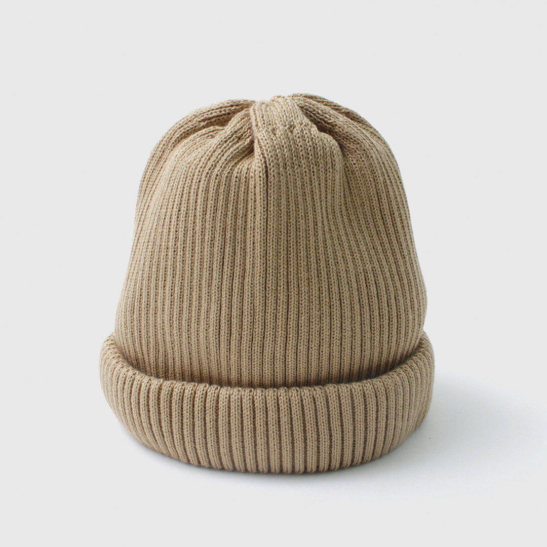 ROTOTO（ロトト） コットン ロールアップビーニー / メンズ レディース 帽子 ニット帽 綿100％ 日本製 COTTON ROLL UP BEANIE