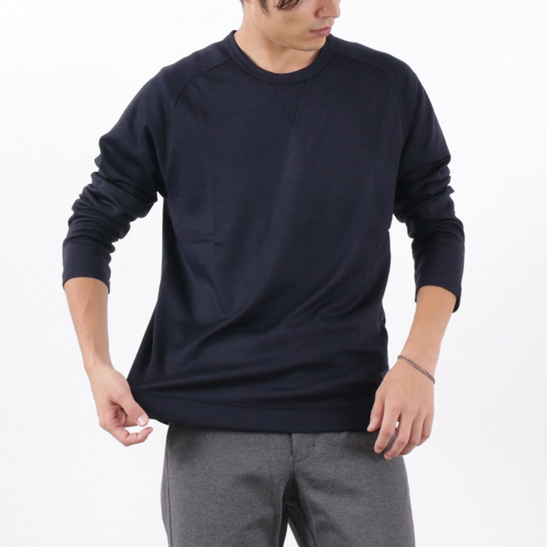 RE MADE IN TOKYO JAPAN（アールイー） ドレスウールニット クルーネック / メンズ トップス 長袖 薄手 日本製 Dress Wool Knit Crew Neck